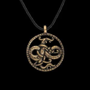 Handcrafted Jörmungandr Bronze Amulet