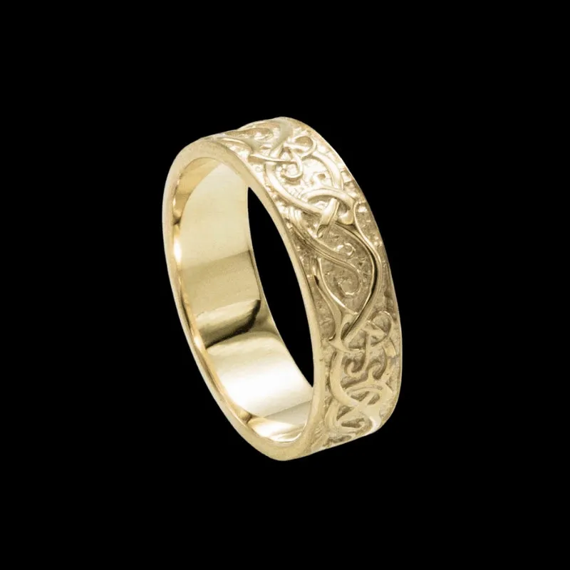 Handcrafted JÖRMUNGANDR Ornament Ring Gold