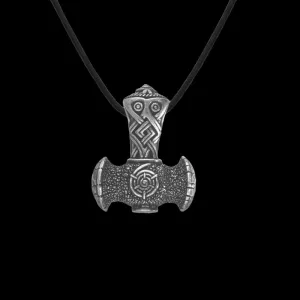 Handcrafted Mjölnir Triquetra Silver Amulet