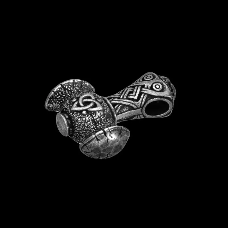 Handcrafted Mjölnir Triquetra Silver Amulet
