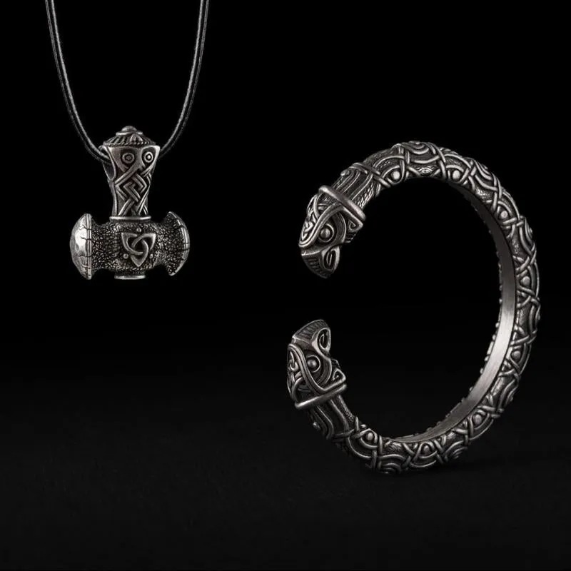 Handcrafted Mjölnir Triquetra Silver Amulet