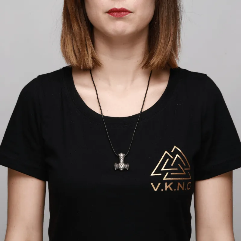 Handcrafted Mjölnir Triquetra Silver Amulet