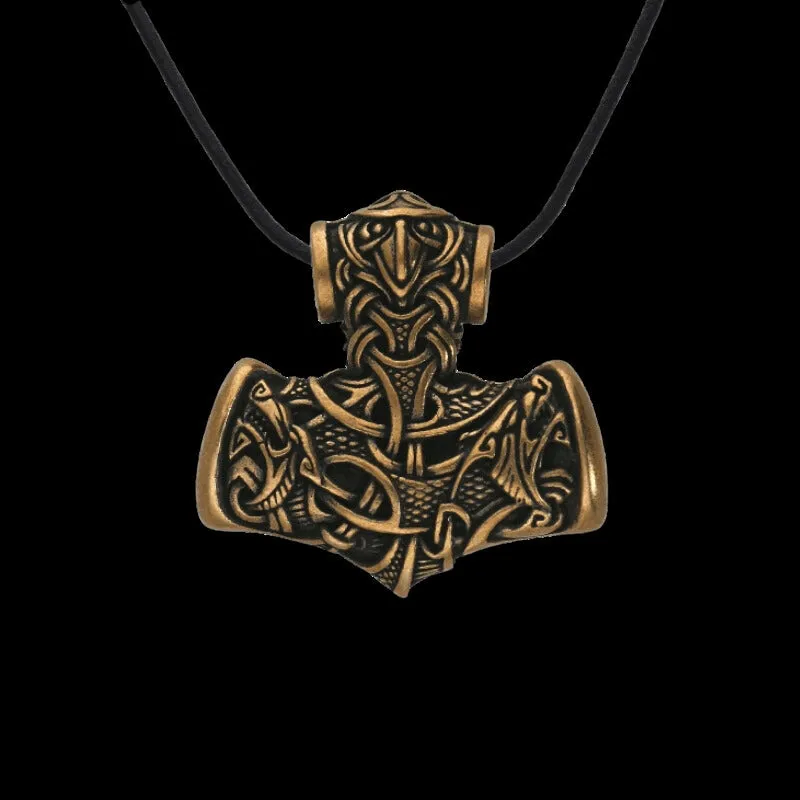 Handcrafted Mjolnir Bronze Necklace