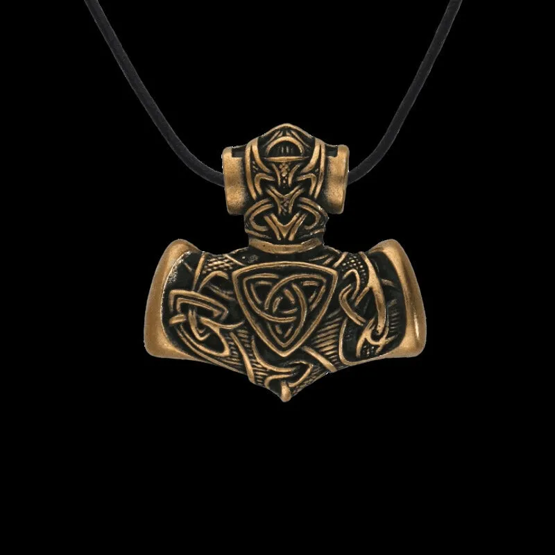 Handcrafted Mjolnir Bronze Necklace