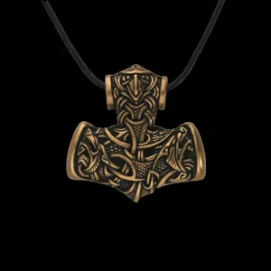 Handcrafted Mjolnir Bronze Necklace