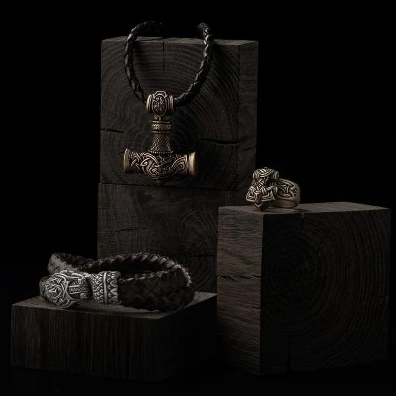 Handcrafted Mjolnir Ring Bronze