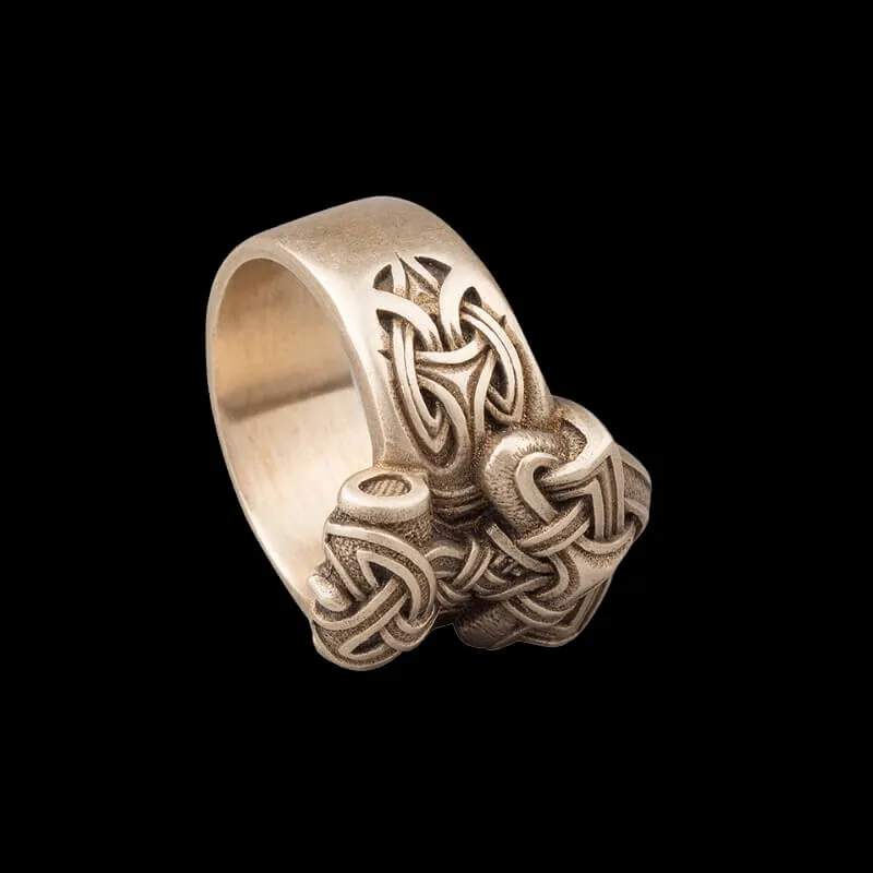 Handcrafted Mjolnir Ring Bronze