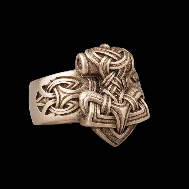 Handcrafted Mjolnir Ring Bronze