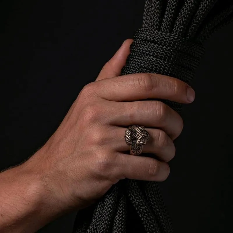 Handcrafted Mjolnir Ring Bronze