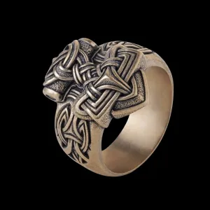 Handcrafted Mjolnir Ring Bronze