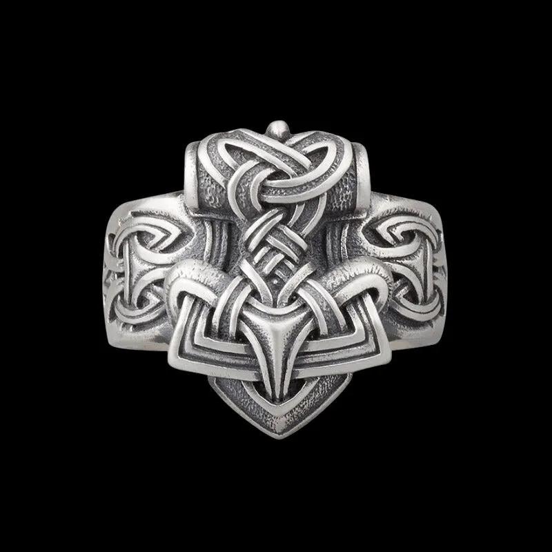 Handcrafted Mjolnir Ring Silver