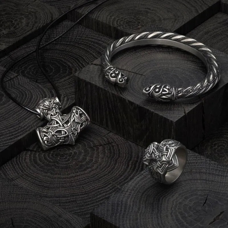 Handcrafted Mjolnir Ring Silver
