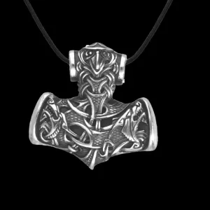 Handcrafted Mjolnir Silver Necklace