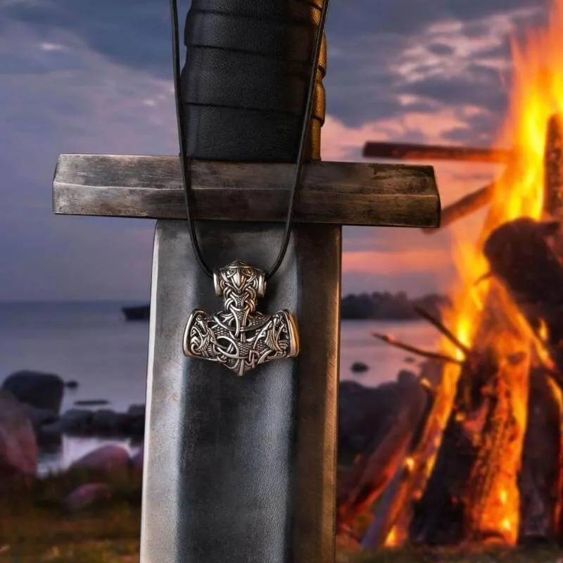 Handcrafted Mjolnir Silver Necklace