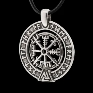 Handcrafted Necklace Vegvisir Silver Pendant
