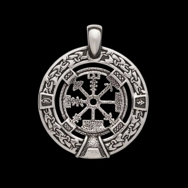 Handcrafted Necklace Vegvisir Silver Pendant