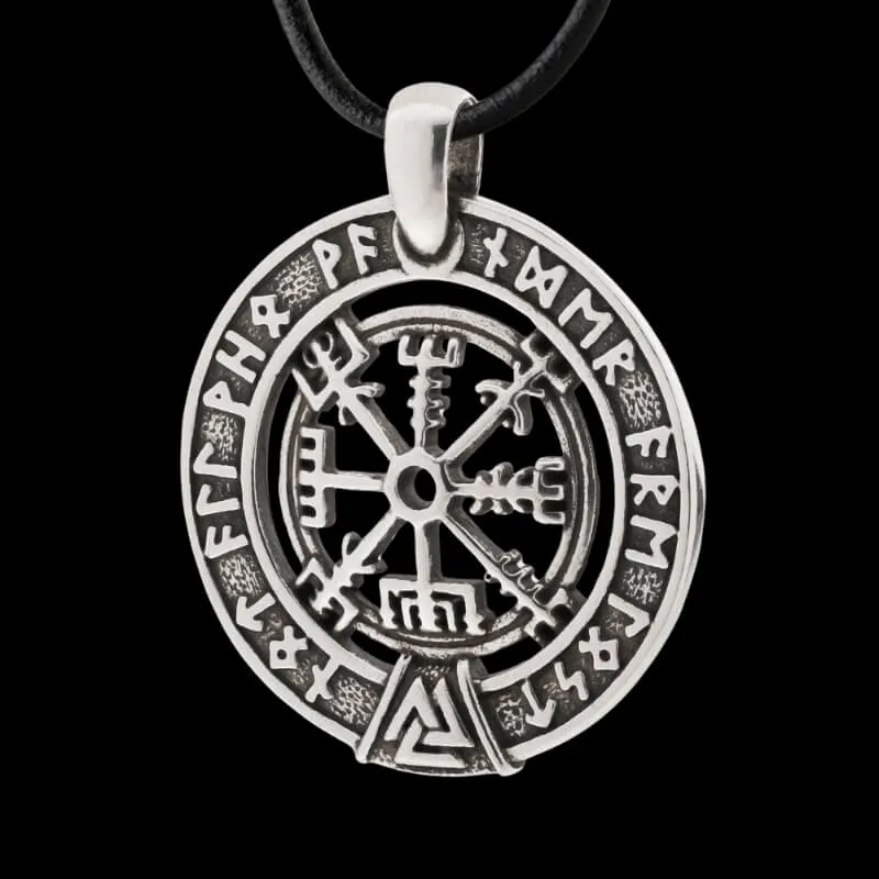 Handcrafted Necklace Vegvisir Silver Pendant