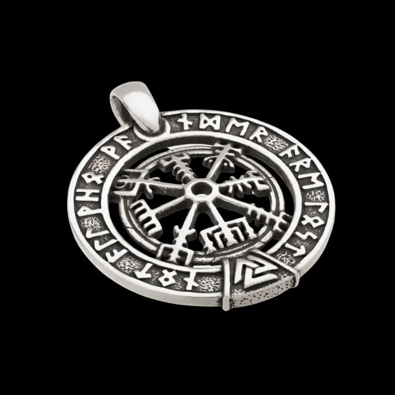 Handcrafted Necklace Vegvisir Silver Pendant