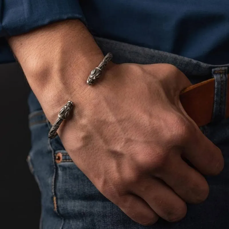 Handcrafted Silver Dragon's Cuff