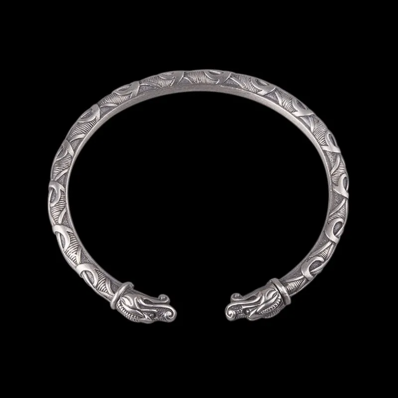 Handcrafted Silver Dragon's Cuff