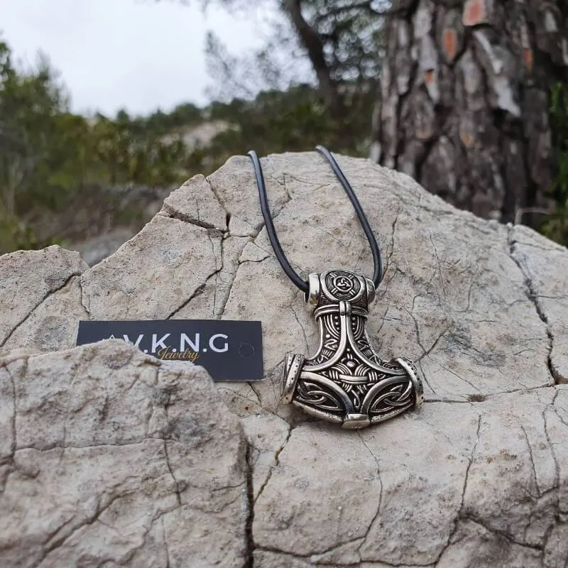 Handcrafted Silver Thor's Hammer Jörmungandr