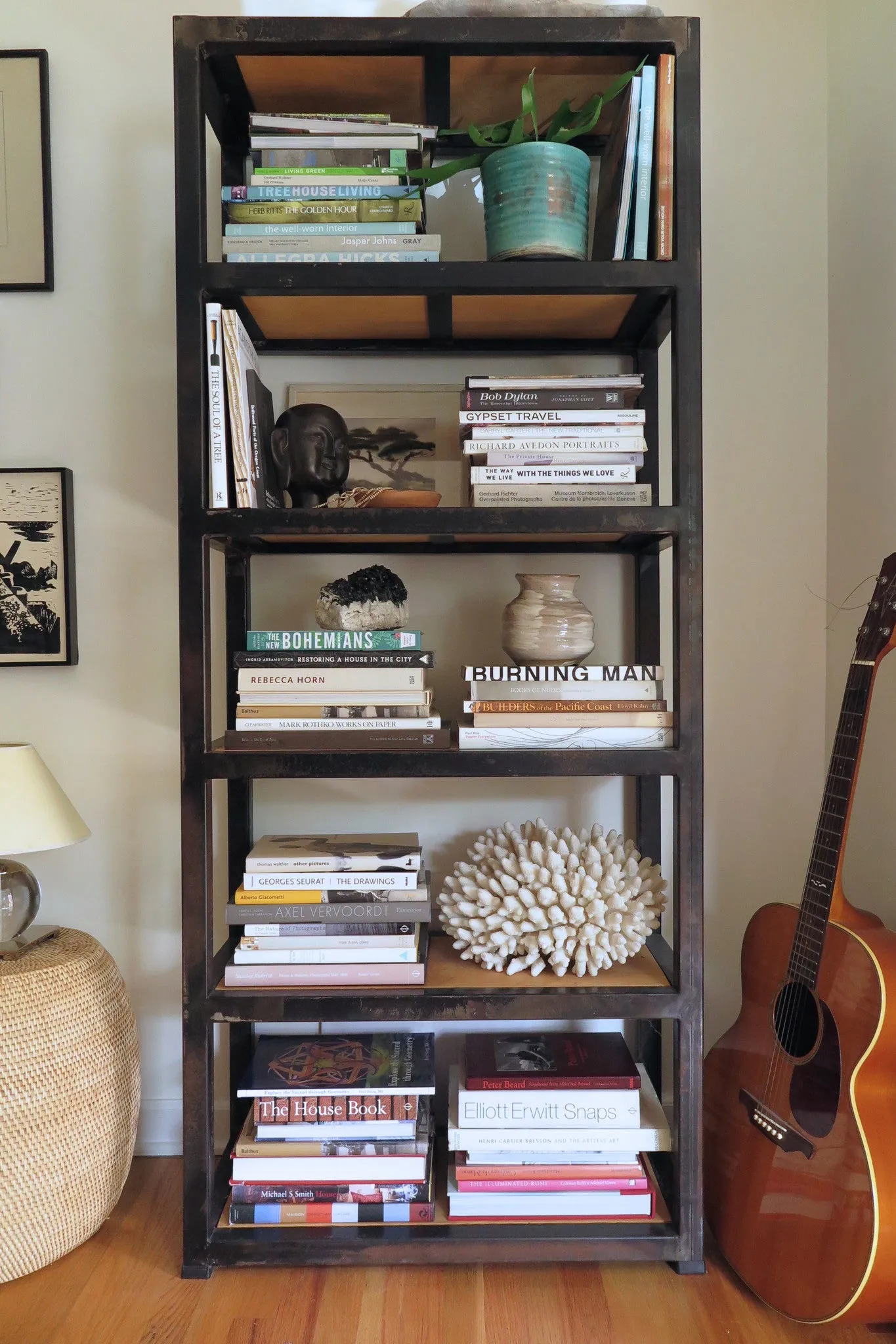 handcrafted steel and reclaimed wood bookcase - FOUND&MADE