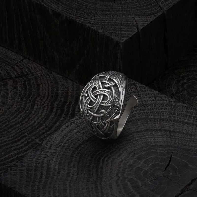 Handcrafted Triquetra Silver Ring