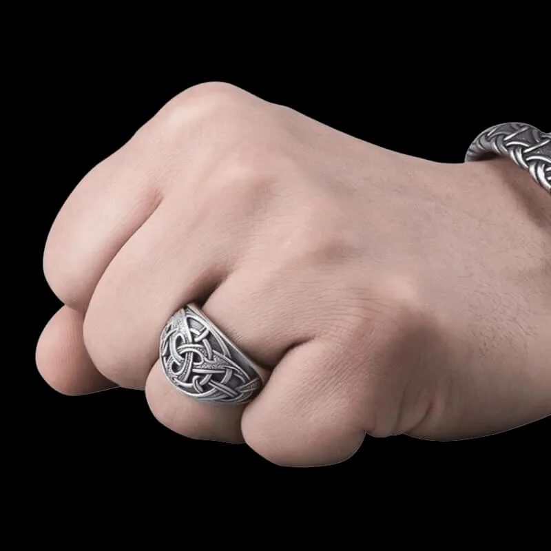 Handcrafted Triquetra Silver Ring