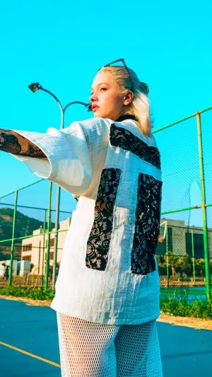 Handcrafted White Muslin Kimono