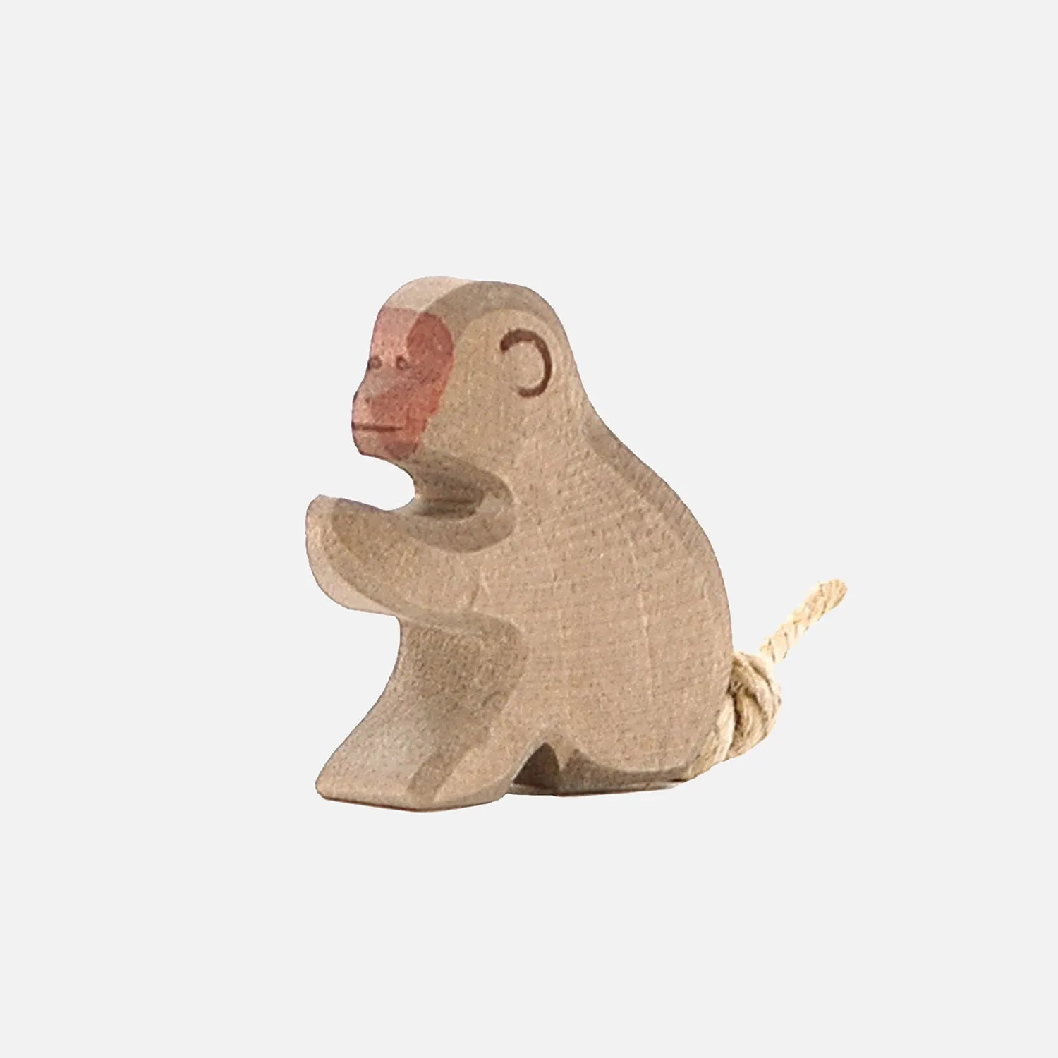 Handcrafted Wooden Baboon Sitting