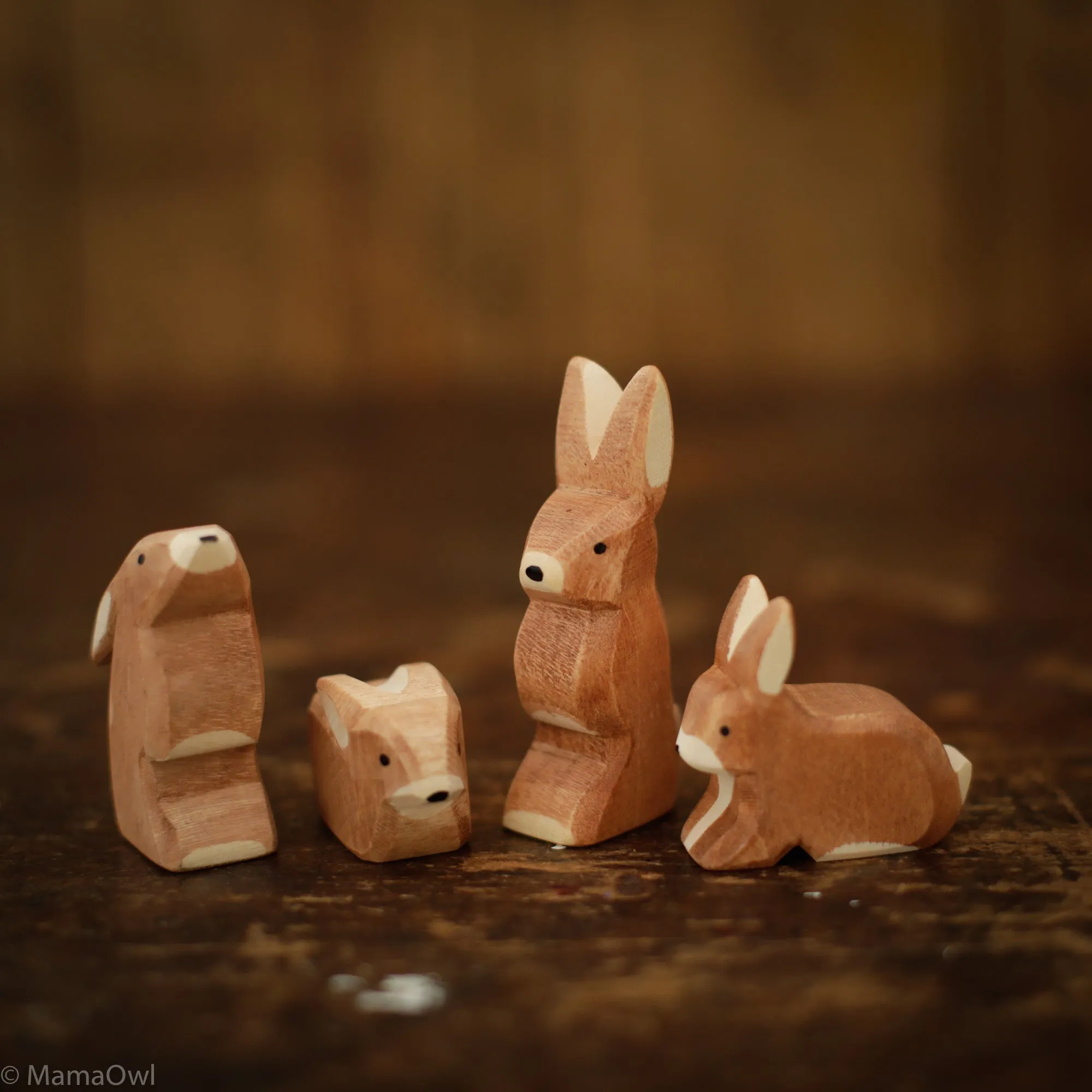 Handcrafted Wooden Baby Rabbit