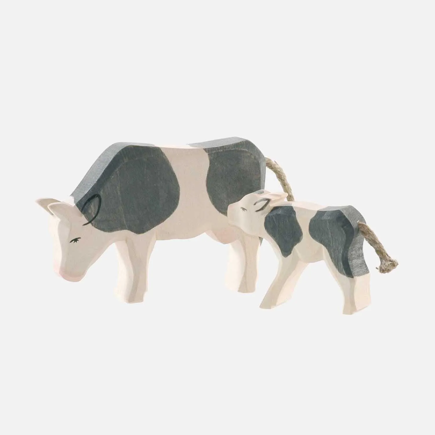 Handcrafted Wooden Cow Eating