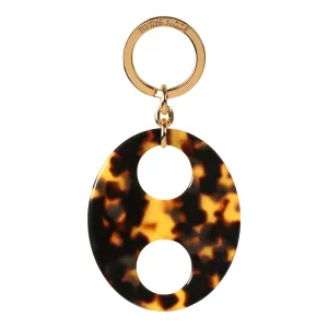 Haricot Large Dark Tortoiseshell Keyring