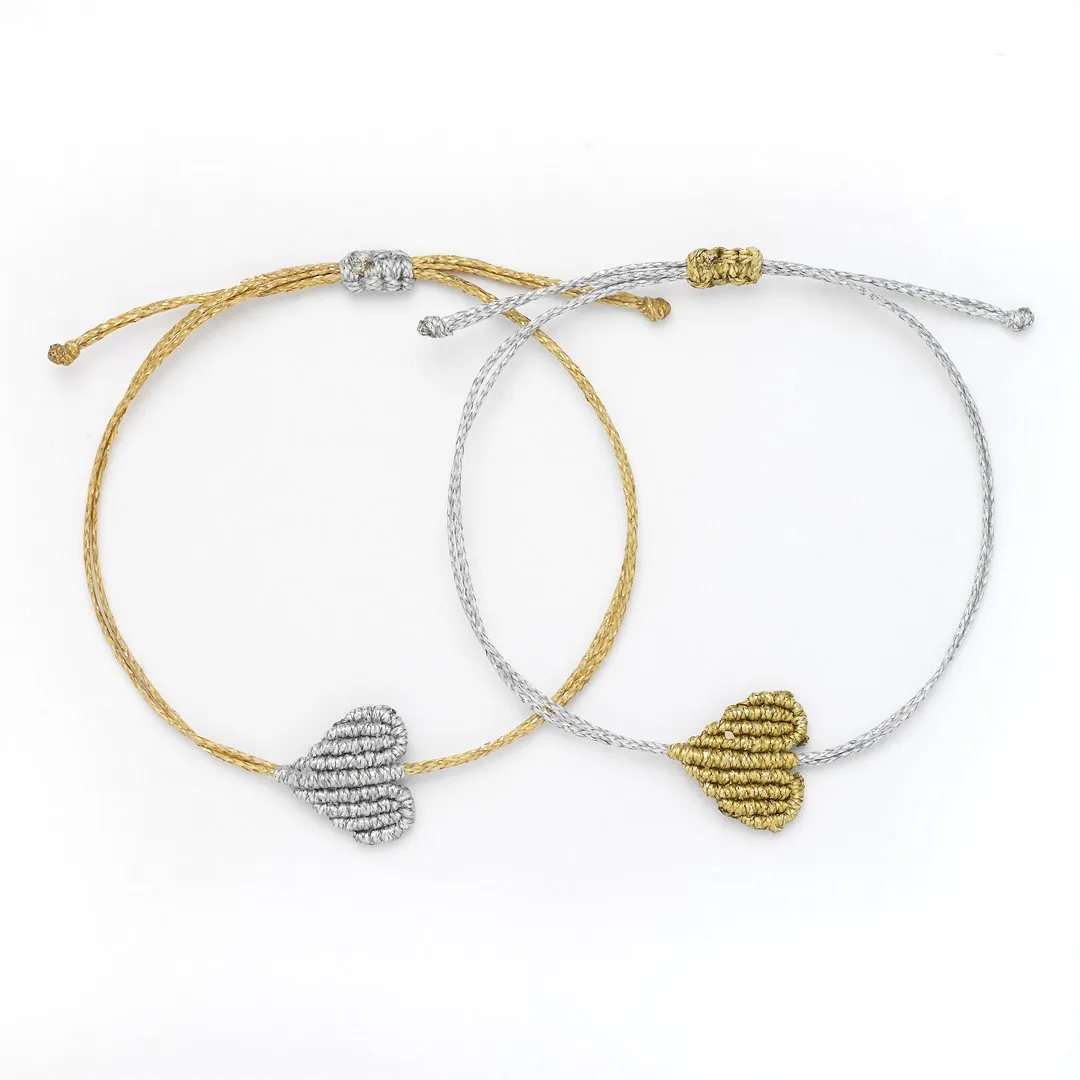 Heart string bracelet