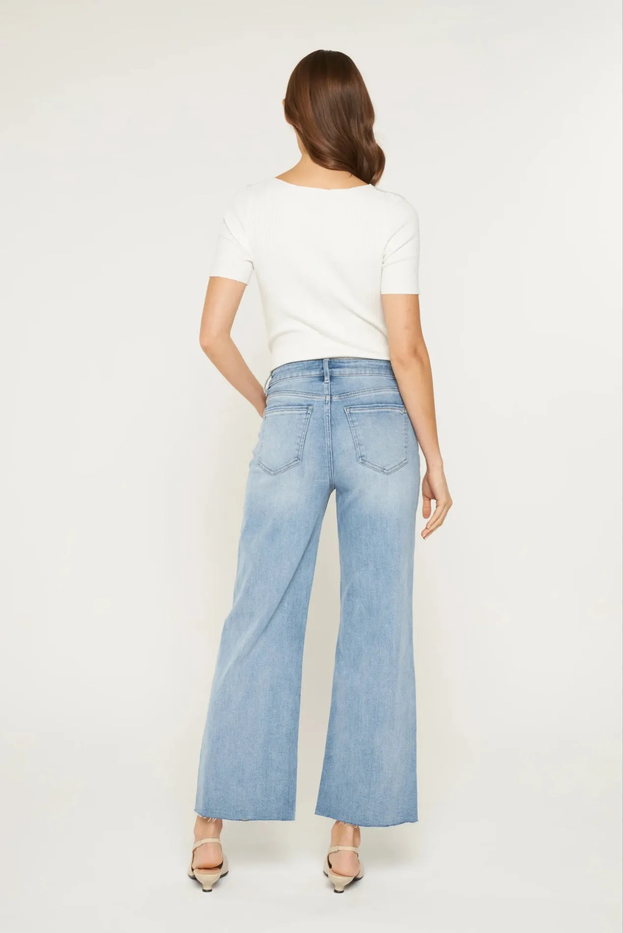 High Rise Wide Raw Hem by Mica Denim