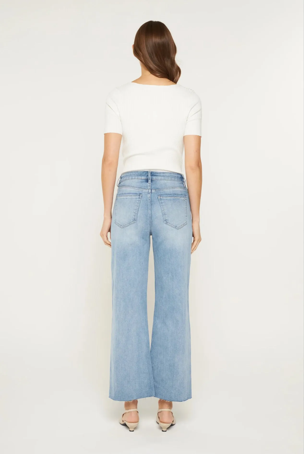 High Rise Wide Raw Hem by Mica Denim
