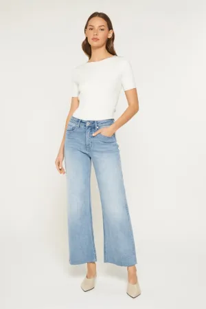 High Rise Wide Raw Hem by Mica Denim