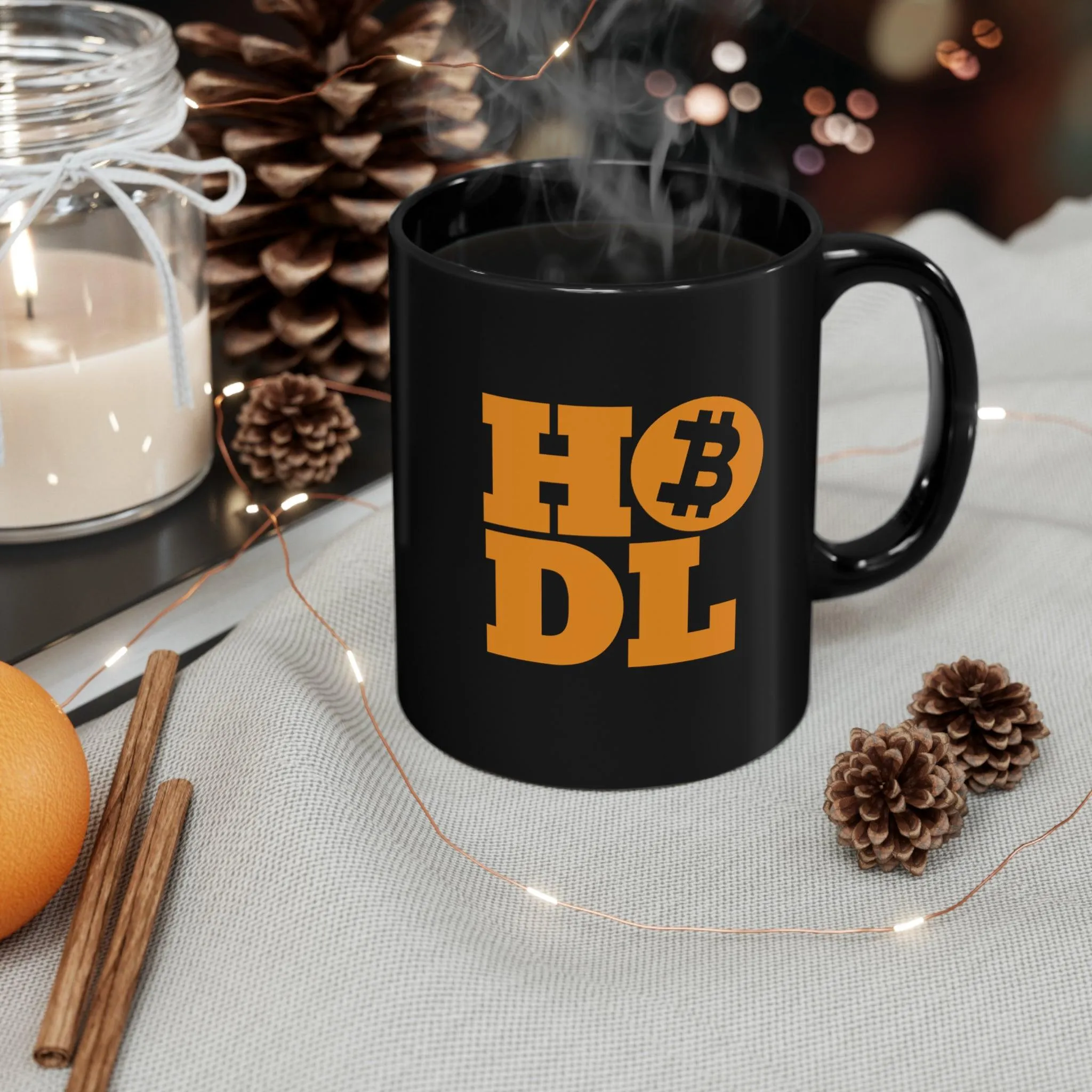 HODL Bitcoin Black Mug (11oz, 15oz)