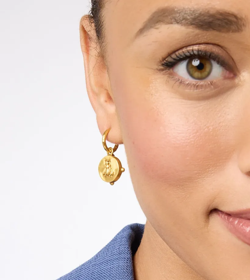 Honeybee Hoop & Charm Earring - Iridescent Rose