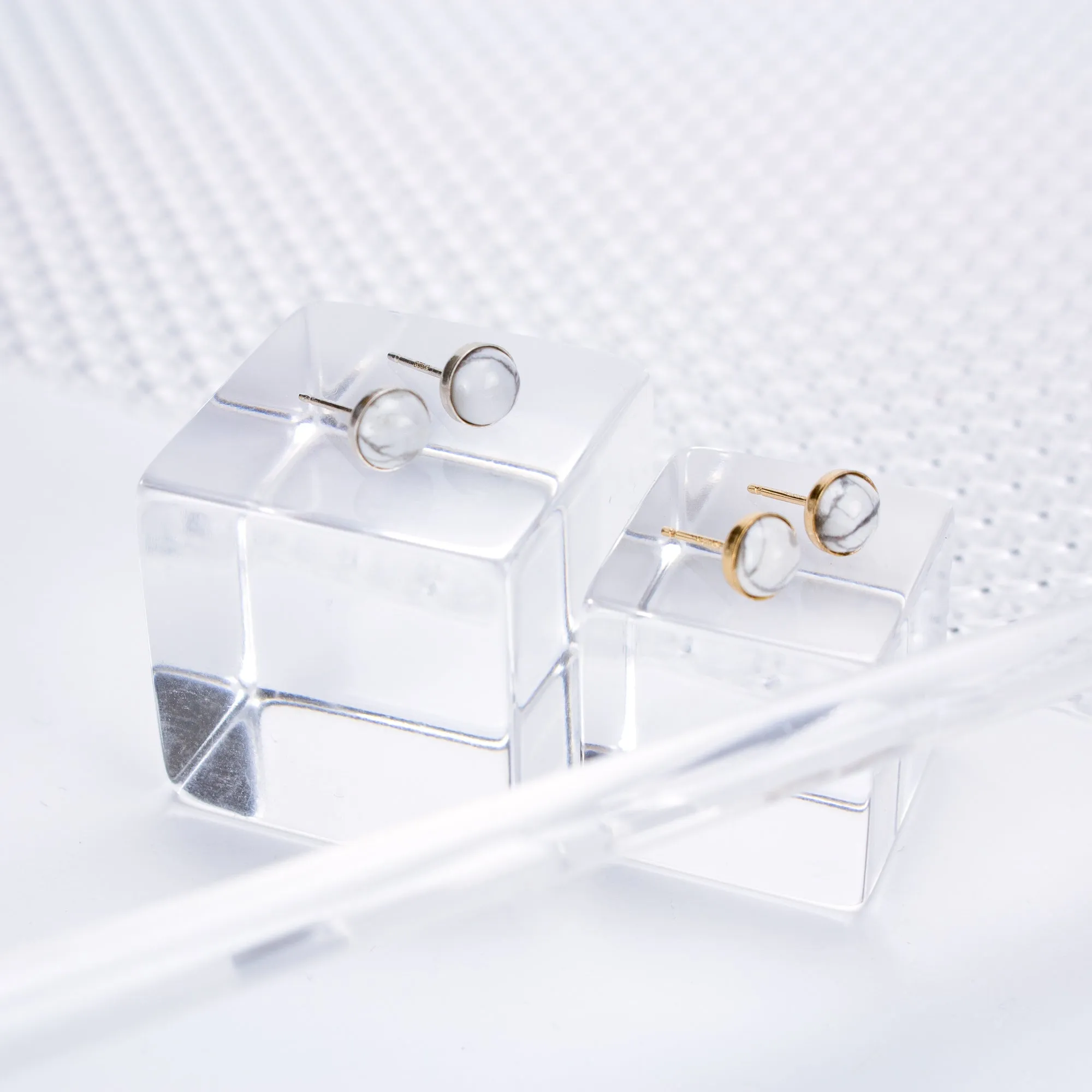 Howlite Stone Earrings | Sterling Silver