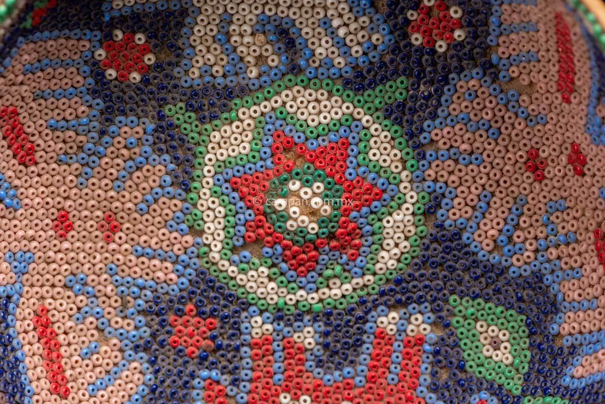 Huichol Art Vintage Beaded Gourd with Sacred Animals