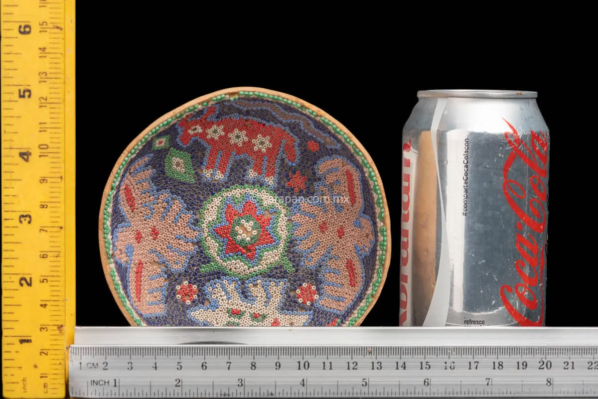 Huichol Art Vintage Beaded Gourd with Sacred Animals