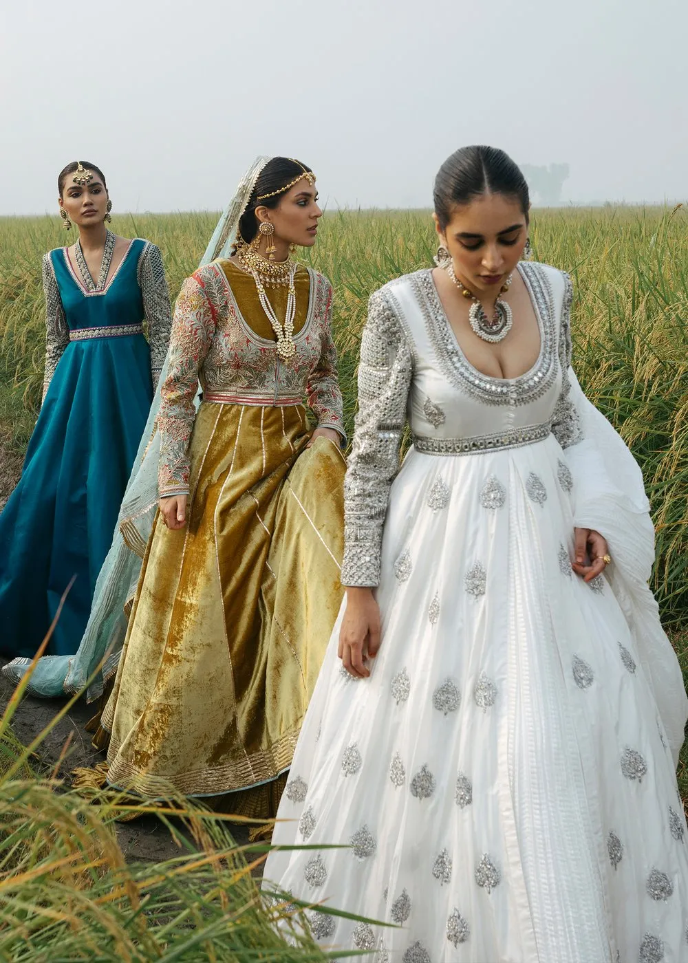 Indian Long Maxi in White Color for Wedding #J4302