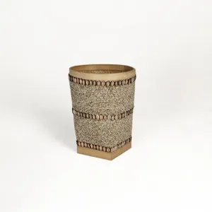 Indonesian Beaded Baskets XL- Nat/Dark Shell II