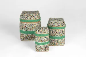 Indonesian Tall Beaded Boxes- Multi