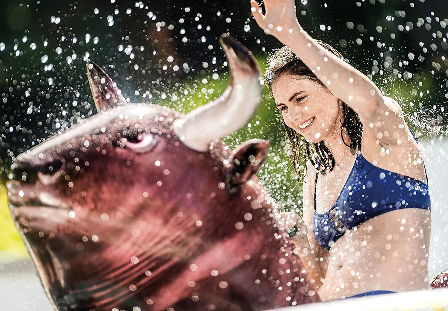 Inflatable Ride-On Bull Pool Floats Game