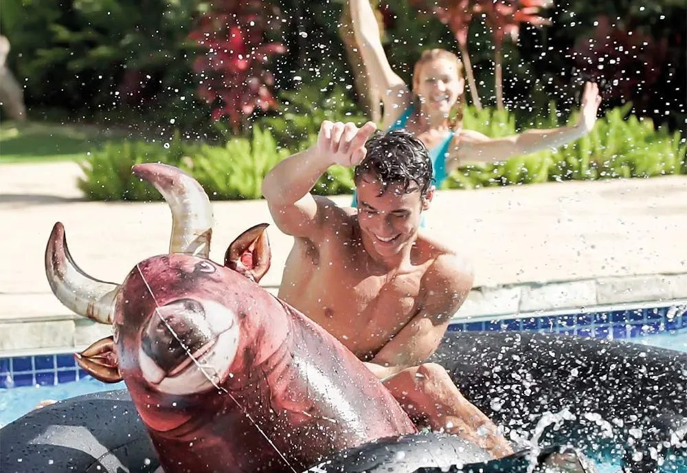 Inflatable Ride-On Bull Pool Floats Game