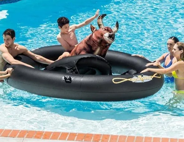 Inflatable Ride-On Bull Pool Floats Game