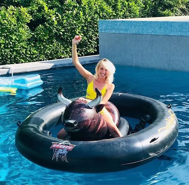 Inflatable Ride-On Bull Pool Floats Game