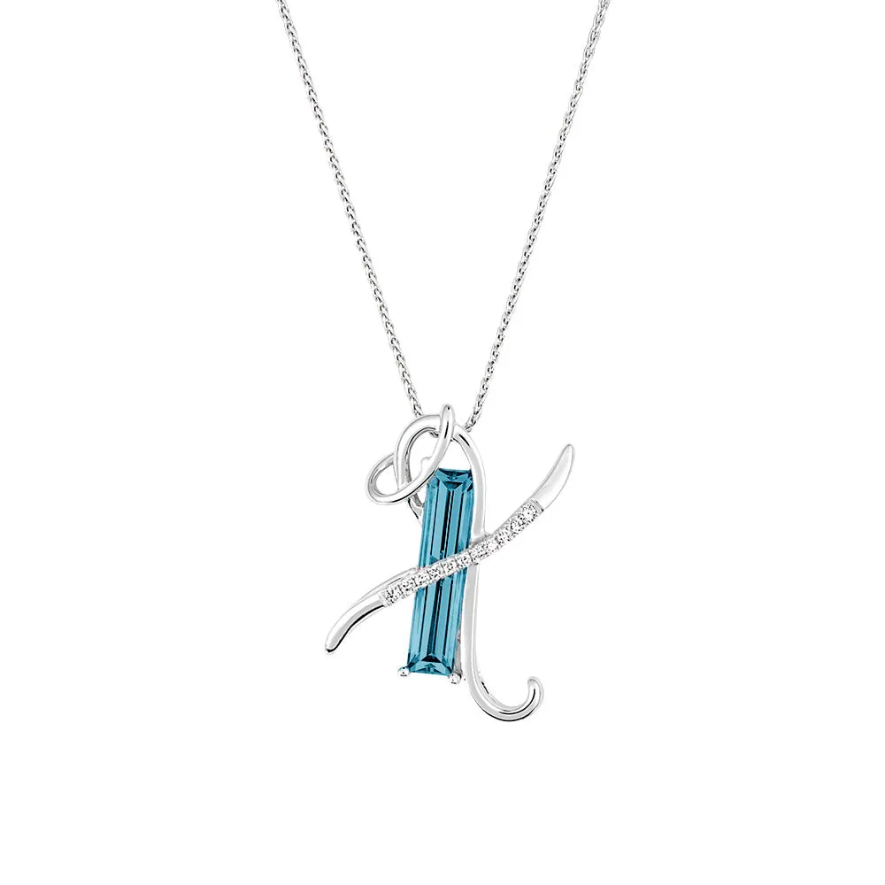 Initial Pendant Letter X